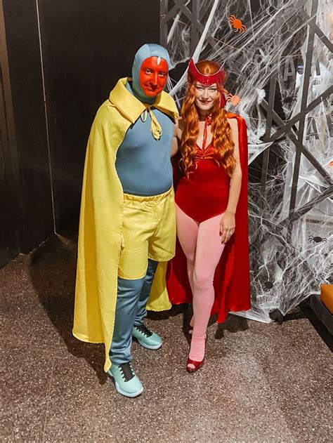 Wanda And Vision Comic Book Inspired Costume Diy Costumes Wanda And Vision Halloween Costumes