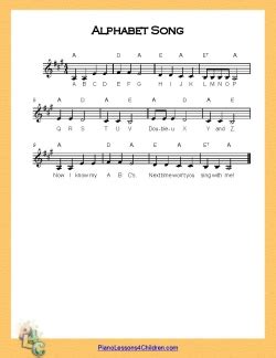 Alphabet Song (ABC Song) - lyrics, videos & free sheet music for piano