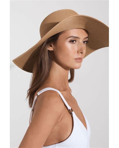 Reiss Emma Natural Wide Brim Raffia Hat In Brown Lyst Uk