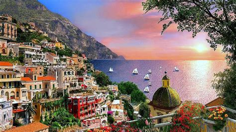 Positano Sunset Wallpapers - Wallpaper Cave