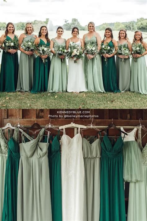 Mix And Match Green Bridesmaid Dresses Kennedy Blue Bridesmaid Dresses