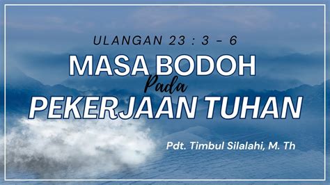 Ibadah Doa Penyembahan 06 Oktober 2023 Pdt Timbul Silalahi M Th