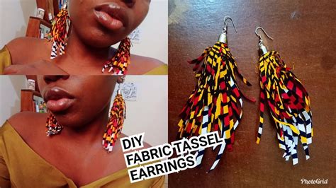 Diy African Print Tassel Earrings Tutorial Youtube