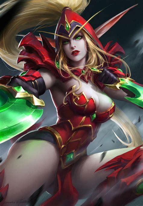 Qichao Wang Valeera Sanguinar Warcraft Art Fantasy Girl Fantasy