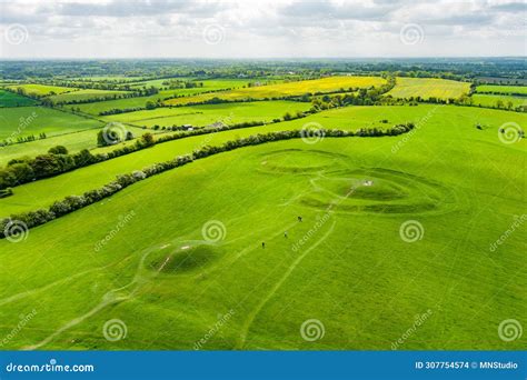 Aerial View of the Hill of Tara, an Archaeological Complex, Containing ...