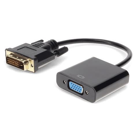 Dvi D Single Link Pin Male To Vga Female Black Active Adapter