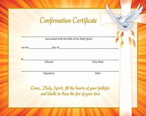 Certificate Of Confirmation - Sample Certificate