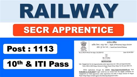 Railway Secr Apprentice Online Form 2024 RAILWAY SECR YouTube