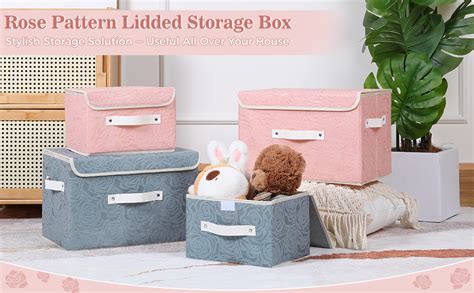 Lucky Monet Cute Storage Bin Boxes With Lids Washable