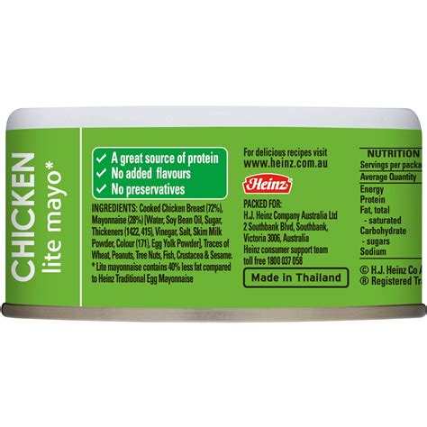 Heinz Shredded Canned Chicken Lite Mayo 85g Woolworths