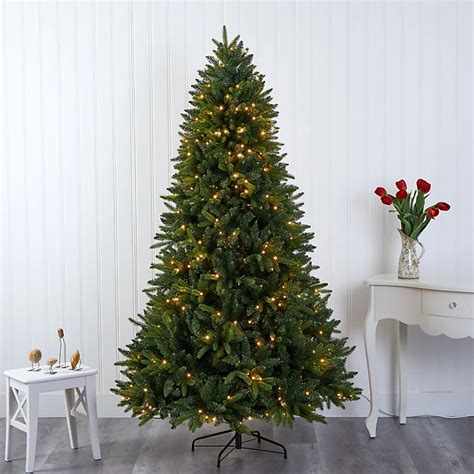 6ft Green Christmas Tree Pre Lit With 270 Led Lights Bushy Pine Tree And Foldable Metal Stand Xmas