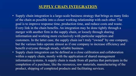 Supply Chain Integration Ppt