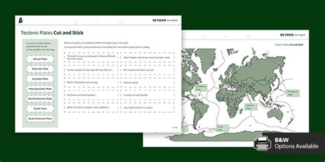 Free Tectonic Plates Worksheet Cut And Stick Beyond Secondary