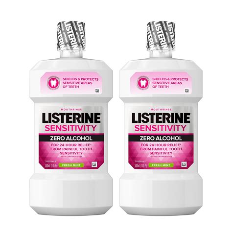 Listerine Sensitivity Mouthwash Zero Alcohol Less Intense Formula