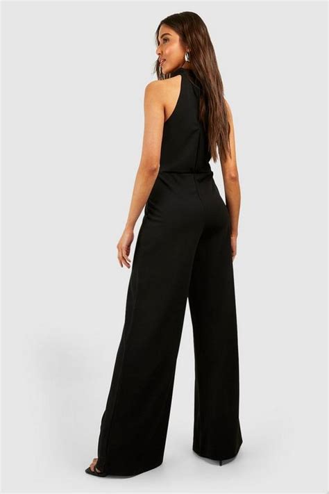 Jumpsuits Halterneck Wide Leg Jumpsuit Boohoo