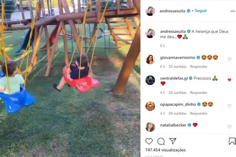 Andressa Suíta mostra os filhos brincando em parquinho particular