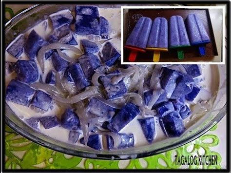 Ube At Macapuno Salad And Ube Popsicle Ube Recipes Desserts Asian