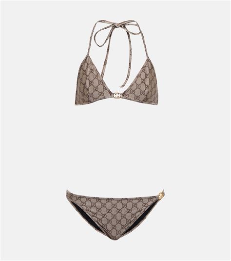 Gucci Sparkling Jersey Bikini In Beige Ebony Modesens