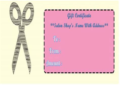 Fascinating Free Printable Beauty Salon Gift Certificate Templates