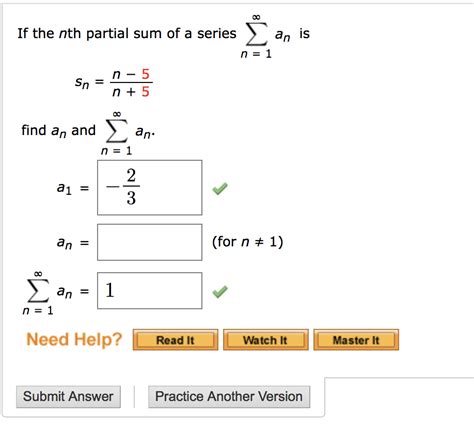 Solved If The Nth Partial Sum Of A Series N 1 N N 5 5