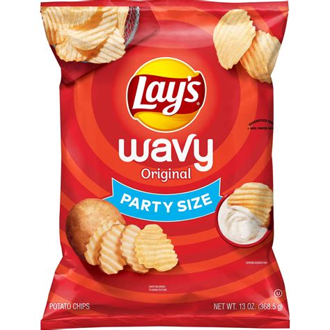 Lays Wavy Original Potato Chips Party Size 13 Oz Bag