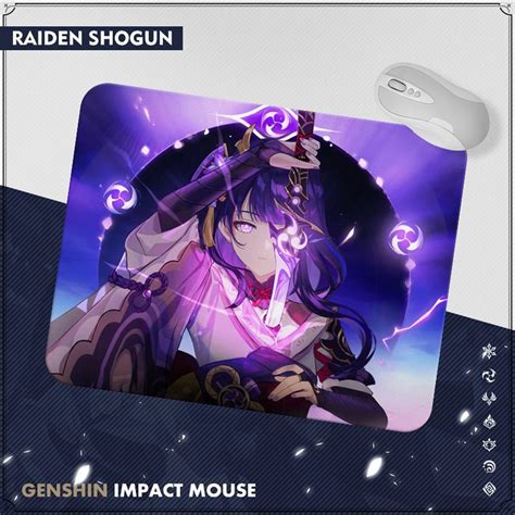 Genshin Impact Raiden Shogun Computer Mouse Pad Desk Mat 999 The