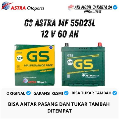 Jual Aki Mobil OUTLANDER 55D23L Aki Kering 12V 60 Ah GS ASTRA MF