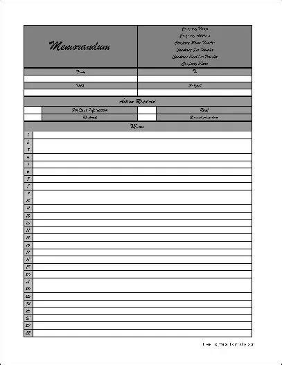 Free Fancy Personalized Numbered Row Interoffice Memorandum Form From