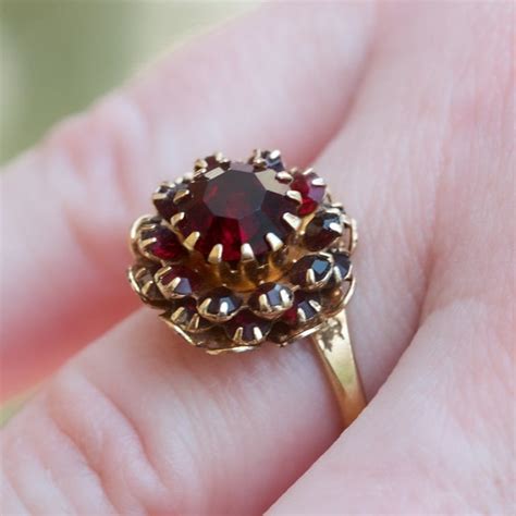 Vintage Ring By Sarah Coventry Red Garnet By Twicebakedvintage