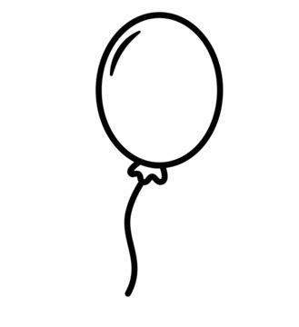 Single Balloon Clipart Black And White