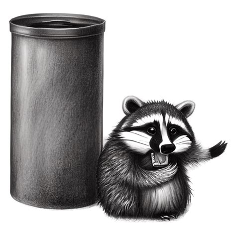 Adorable Garbage Can Raccoon Graphic · Creative Fabrica