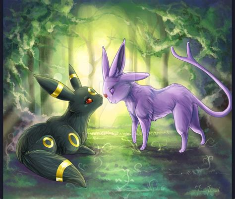 Espeon And Umbreon Commish Umbreon Cute Pokemon Wallpaper Pokemon Art