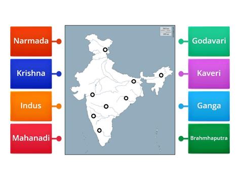 River Map Of India Diagrama Con Etiquetas