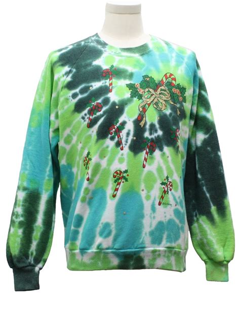 Vintage 80s Tie Dyed Ugly Christmas Sweatshirt 80s Authentic Vintage