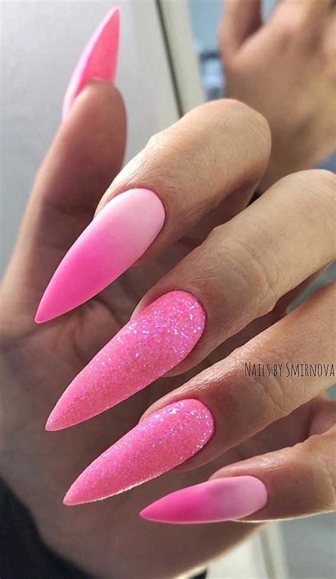 50 Cute Summer Nail Ideas For 2020 Pink Ombre And Glitter Nails