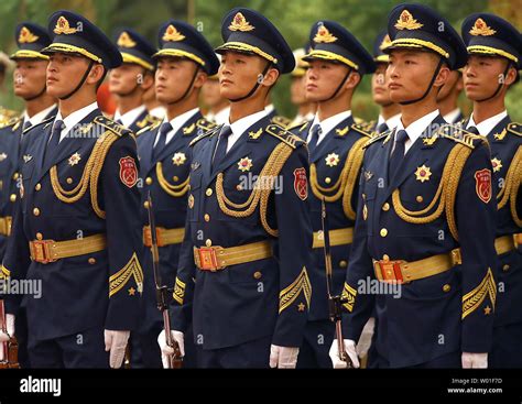 Peoples Liberation Army Pla Soldiers Arrive To Perform Honor Guard