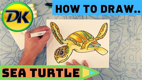 How To Draw A Sea Turtle Youtube