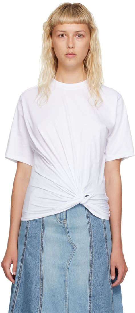 Victoria Beckham White Knotted T Shirt Victoria Beckham