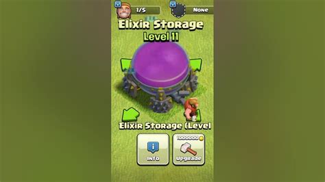 Elixir Storage Level 1 To Max Level Upgrade Elixir Storage All Levels Upgrade In Clash Of