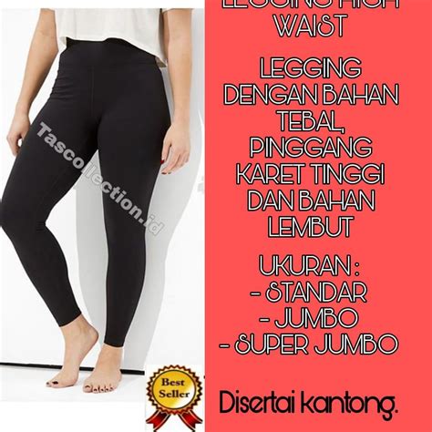 Jual Terbaru Legging High Waist Dengan Karet Tinggi Dan Bahan Lebih