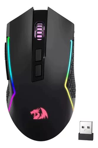 Mouse Para Jogos Rgb Sem Fio Redragon M Trident Dpi Cor Preta