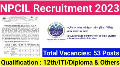 Npcil Recruitment 2023 एनपीसीआईएल मै आयी 53 पदों पर भर्ती ऐसे करे अप्लाई