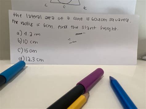 Answered The Lateral Area Of A Cone Is 60cm Bartleby