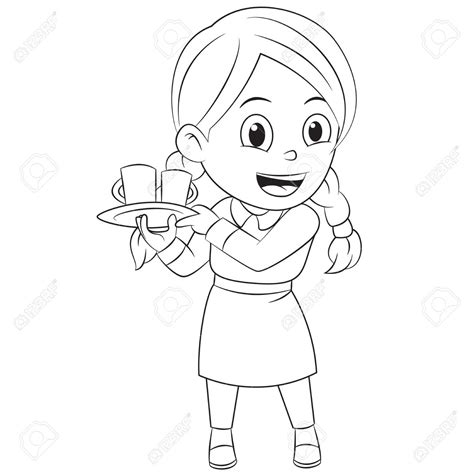 Detail Waiter Clipart Black And White Koleksi Nomer