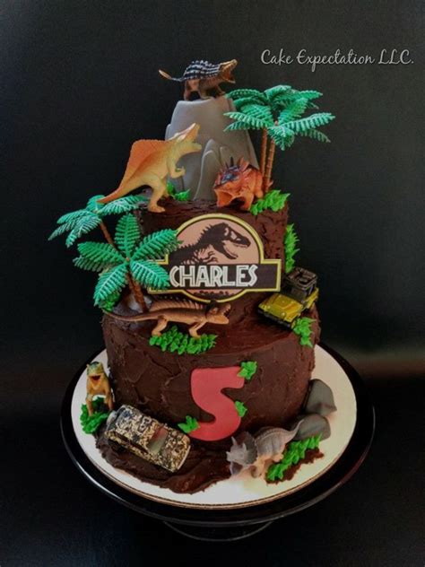 Jurassic Park Themed Birthday Cake Dinosaur Birthday Cakes Jurassic Park Birthday Dinosaur