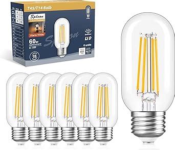 Sphoon Dimmable Tubular Led Bulb 6w E26 Bulb T45 T14 60 Watt Edison