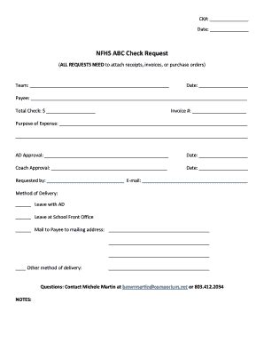 Fillable Online Nfhs Abc Check Request Fax Email Print Pdffiller