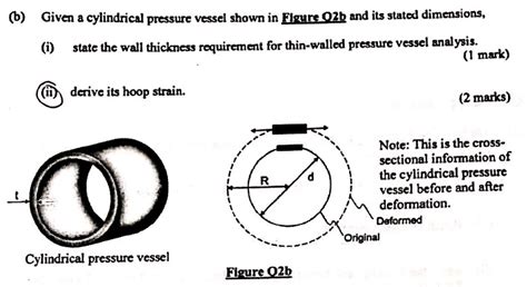 Solved B Given A Cylindrical Pressure Vessel Shown In Chegg