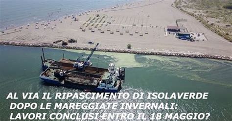 Chioggia Azzurra Tg Azzurra Al Via Il Ripascimento Di Isolaverde Dopo