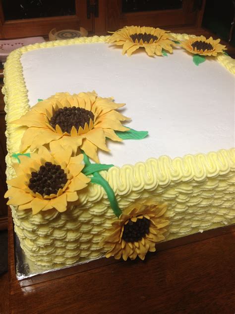 Sunflower Wedding Cake Rustic Cake